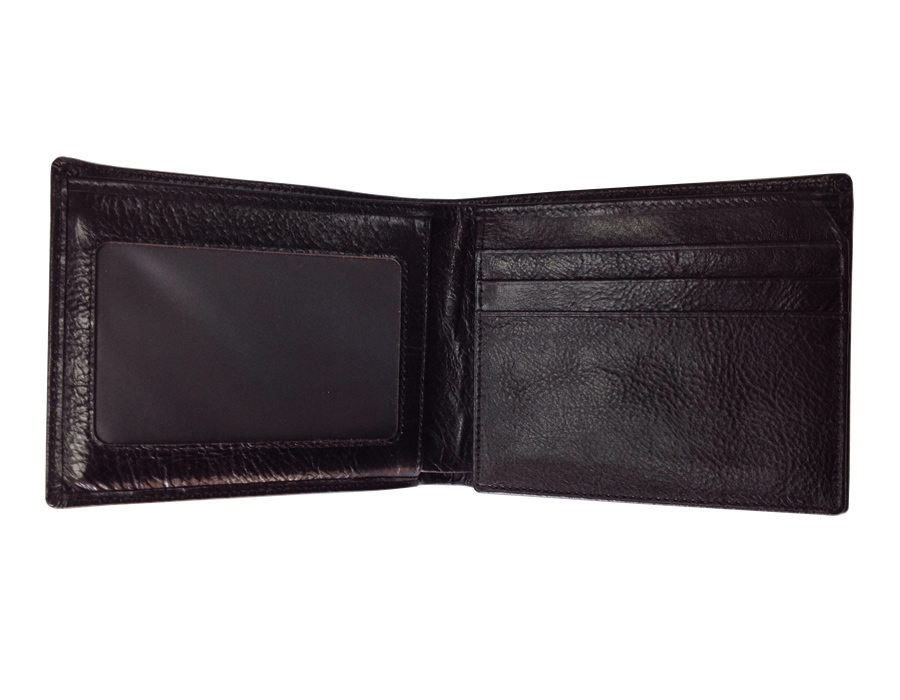 -BADGE OPTIONED- Gloss Black Leather Wallet - Triple B Industries