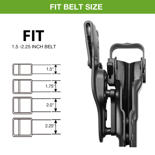 Gun & Flower Kydex Handcuff Case fit 1.5 1.75 2.0 and 2.25'' Belt