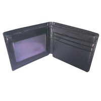 -BADGE OPTIONED- Gloss Black Leather Wallet