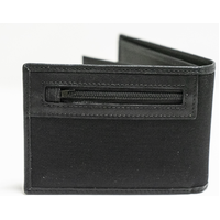 Triple B Imprinted Compact Fabric & Leather Wallet