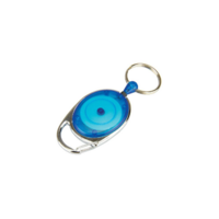Carabiner Key Holder Reel W' Split Ring - Blue