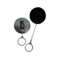 Heavy Duty Retractable Badge Reel with 900mm length Steel Chain & Split Ring - Black